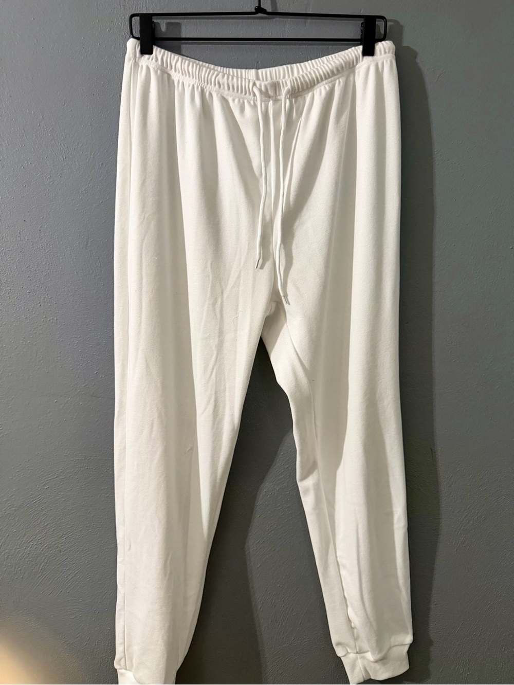 Women's White Drawstring Jogger Pants